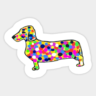 Daschund Mosaic Dots Dog Sticker